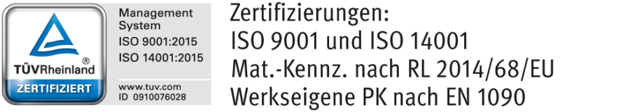 TÜV-Logo und Zertifizierungen